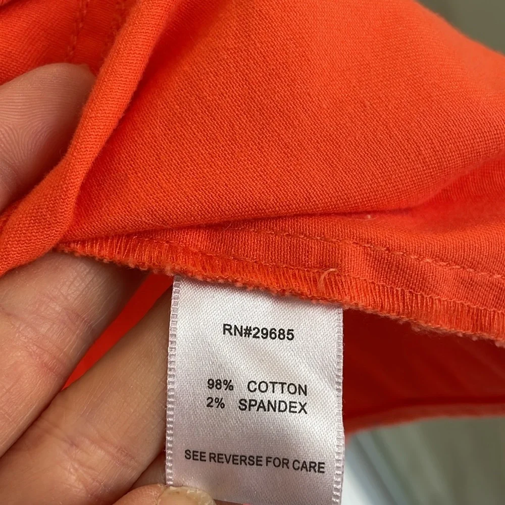 PENDLETON  BRIGHT ORANGE DENIM STRETCH BUTTON UP JACKET TOP SIZE SMALL